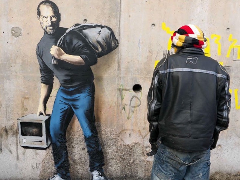 Un Jobs sur un mur de Calais