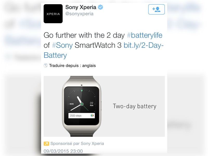 Sony parle de l’autonomie de l’Apple Watch