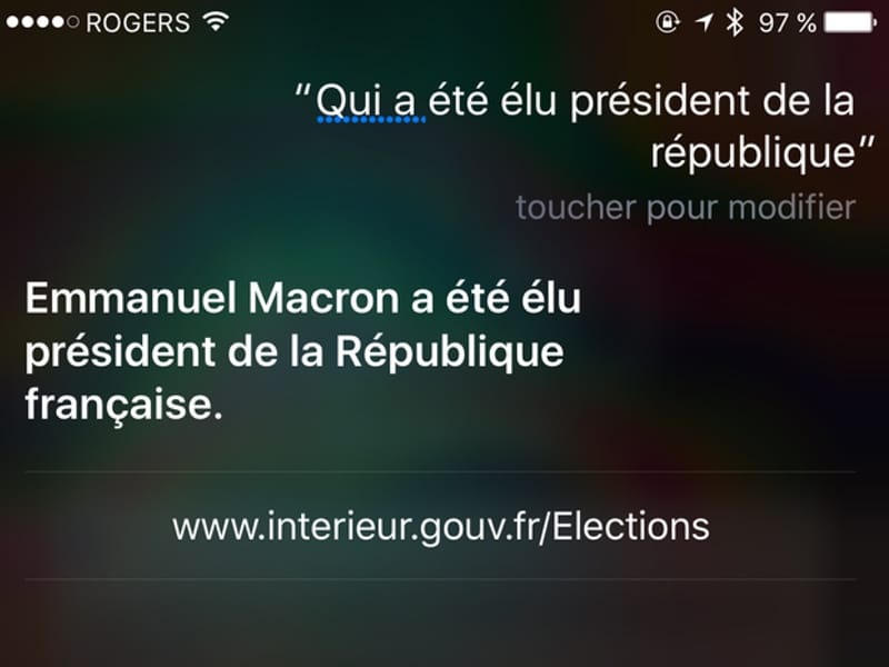 Dis Siri, qui a été élu président de la République ?